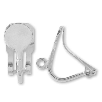 Soft fit earrings with round ring, rhodium color