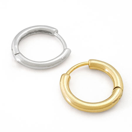 Design earrings hoop round rhodium color