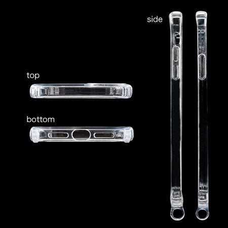 アイフォンXR・11 対応ケース リング付 ストラップ用　クリア