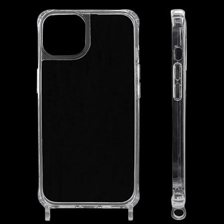 iPhone 13 compatible case with ring for strap clear