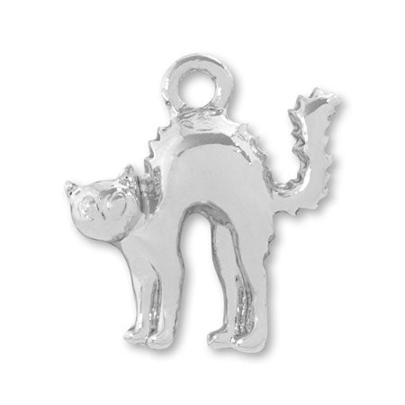 Charm Angry Cat No.2 Rhodium color