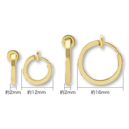 Earrings hoop square wire gold