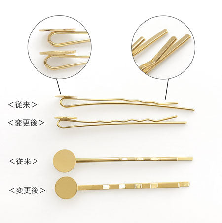 Hair fittings round plate hairpin gold