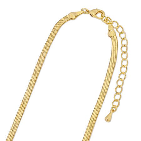 Chain necklace snake flat width approx. 3mm (with adjuster) gold