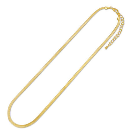 Chain necklace snake flat width approx. 3mm (with adjuster) gold