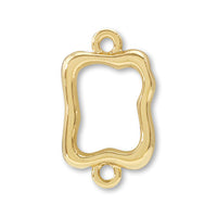 Melty frame deformed square 2 rings gold