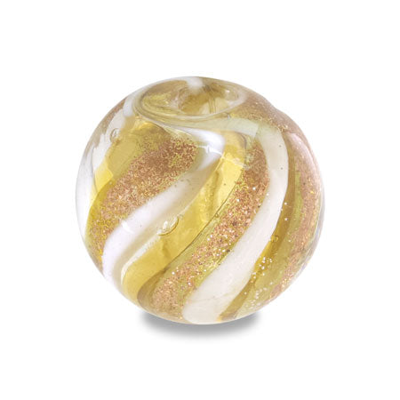 Glass beads spiral clear yellow
