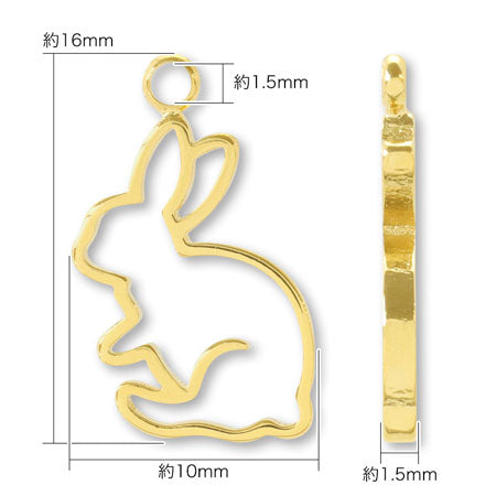 Silhouette charm rabbit gold