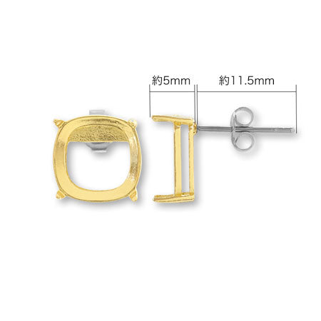 ポストピアス 石座付 クッション ＃4470 10mm ゴールド – 貴和製作所