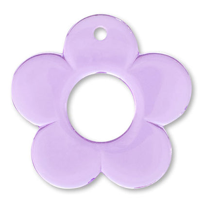 Acrylic Made in Germany Flower 32 Top Hole Clear Lavender