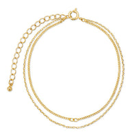 Chain bracelet 2 rows with adjuster gold