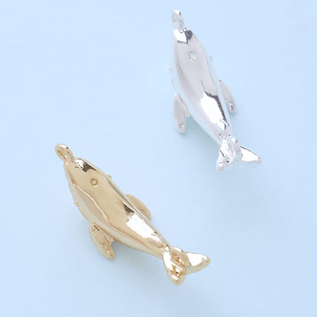 Charm whale 2 rings gold