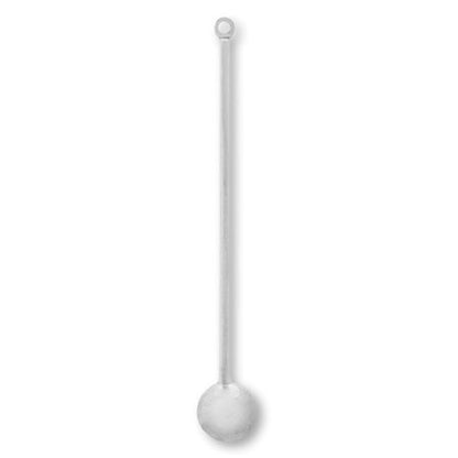 Metal stick with ball 1 ring rhodium color