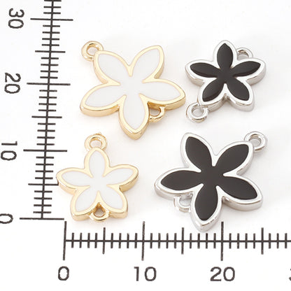 Charm 5 petals flat 2 rings black/RC