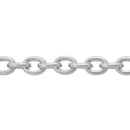 Aluminum chain AL124 rhodium color