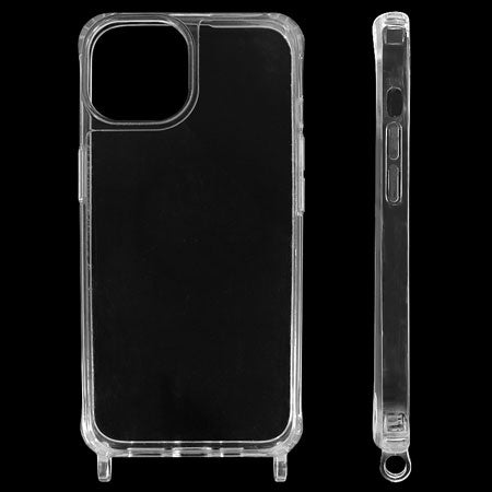 iPhone 14 compatible case with ring for strap clear