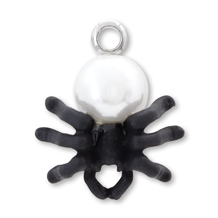 Charm spider with pearl rhodium color/MB