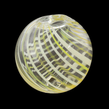 Glass ball 2 holes lemon yellow