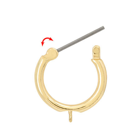 Stainless steel earrings hoop core gold