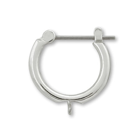 Stainless steel earrings hoop core rhodium color
