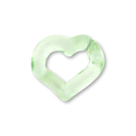 Acrylic chain parts heart light green