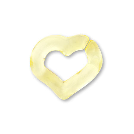 Acrylic chain parts heart yellow