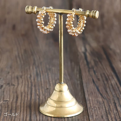 Kit Czech bead hoop earrings (KR0789-KR0790)