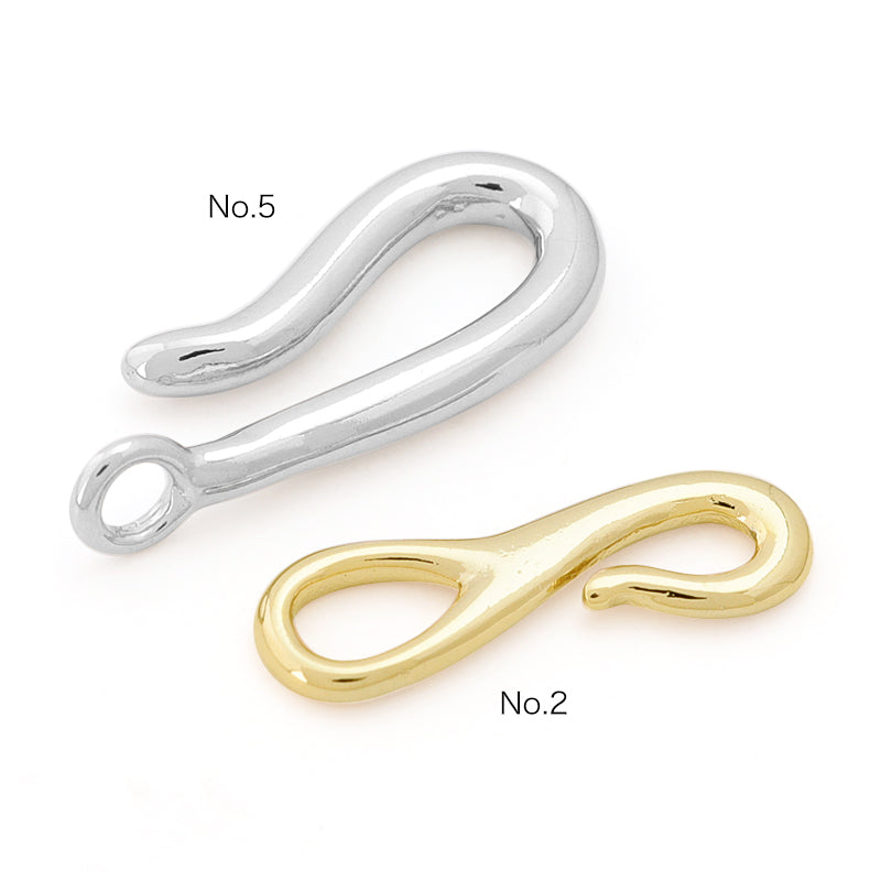 Design clasp hook No.5 rhodium color