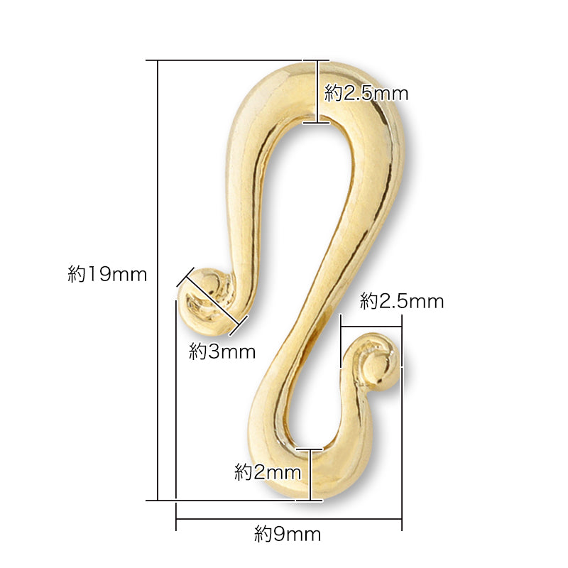 Design clasp hook No.3 rhodium color