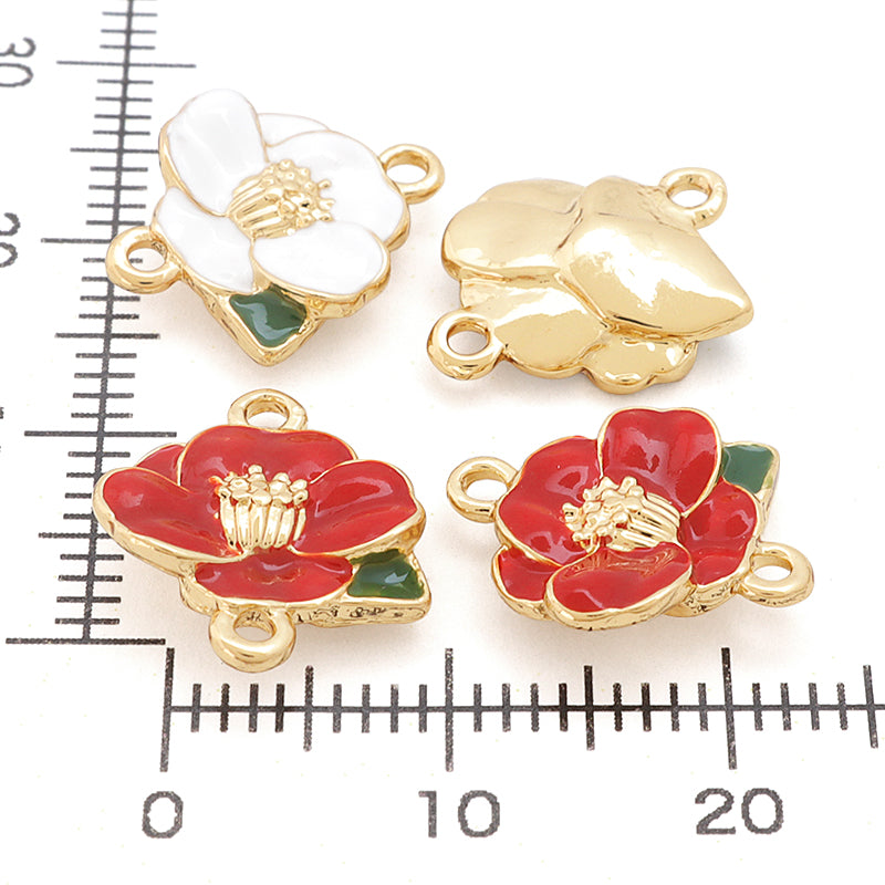 Charm Japanese style camellia 2 kan red/g
