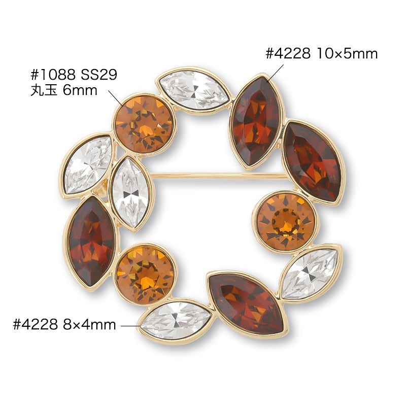 ブローチ空枠 リース ＃1088 SS29/#4228 8×4・10×5 ゴールド – 貴和