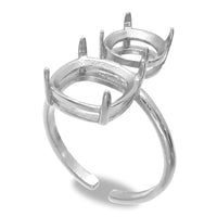 Ring stand with stone seats/cushion rhodium color