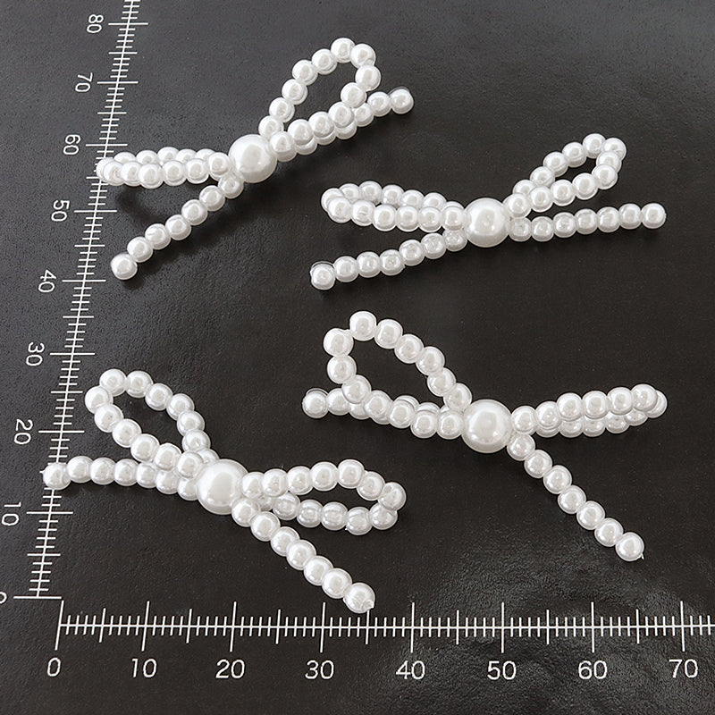 Bead knitting parts pearl ribbon white