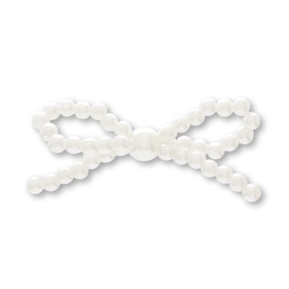 Bead knitting parts pearl ribbon white