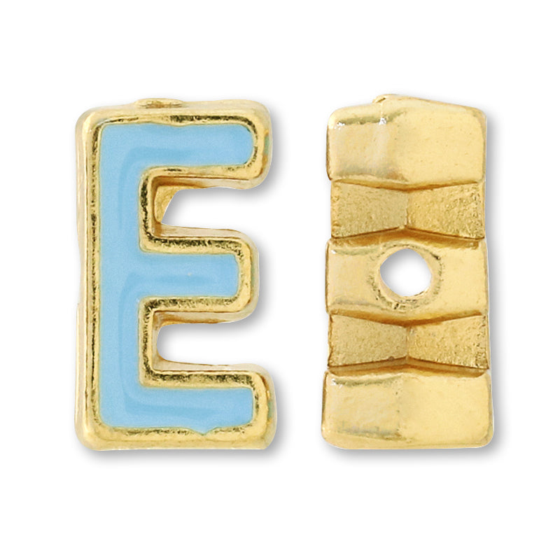 メタルパーツ イニシャル エポ付 E ゴールド(ブルー系) – 貴和製作所オンラインストア