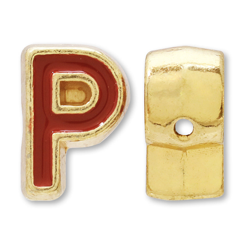 Metal Parts Initial Epo P Gold (Red)