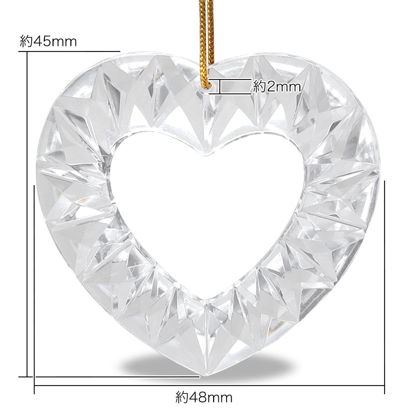 アクリル ドイツ製 シャイニングハート トップホール　クリスタル