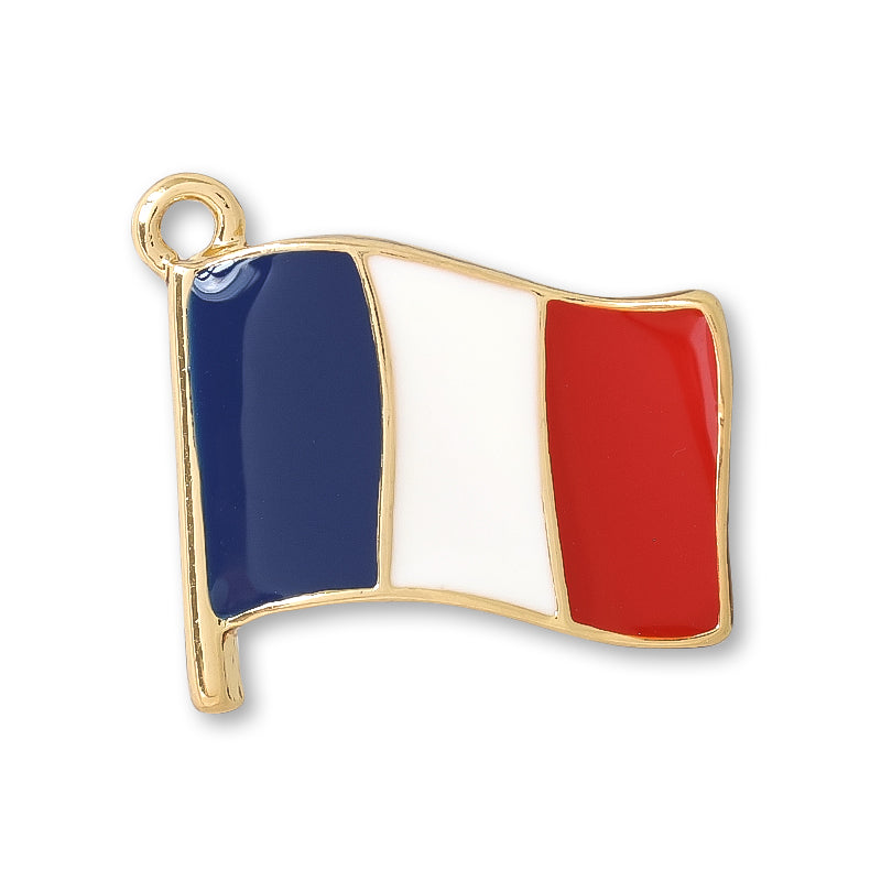 チャーム 国旗 フランス No.2　ゴールド