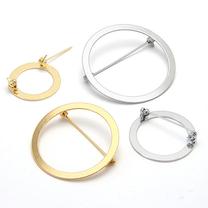 Metal ring brooch gold