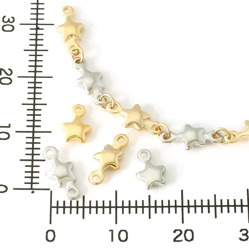 Brass Charm Star No.1 2 Can Rhodium Color