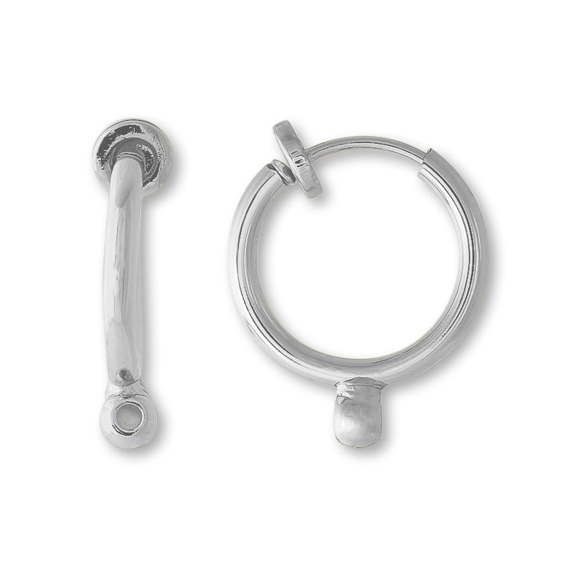 Earring converter hoop post/rhodium color for hooks