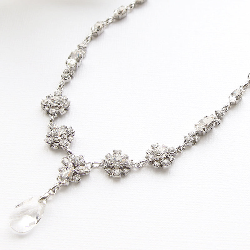 [KIWA BRIDAL] KBN-3 Flower Drop Necklace