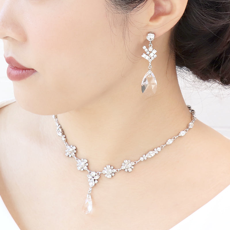 [KIWA BRIDAL] KBN-3 Flower Drop Necklace