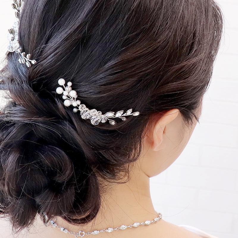 【KIWA BRIDAL】KBH-1-K ビジューブランチヘアコーム(S)