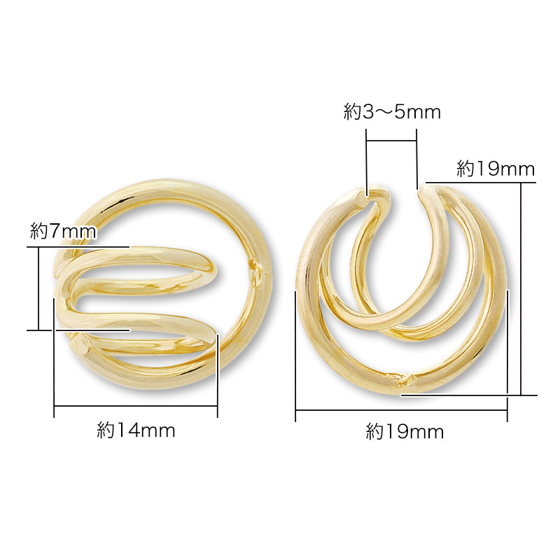 イヤーカフ 芯立付 No.3　ゴールド