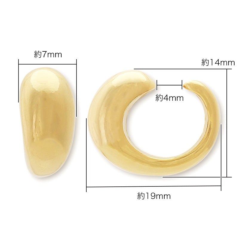Ear cuff deformation 15 rhodium color