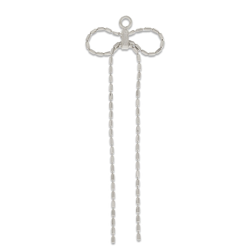 Swing parts chain ribbon 2 rhodium color