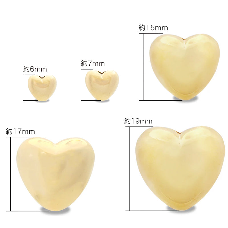 CCBパーツ ハート 縦穴　ゴールド