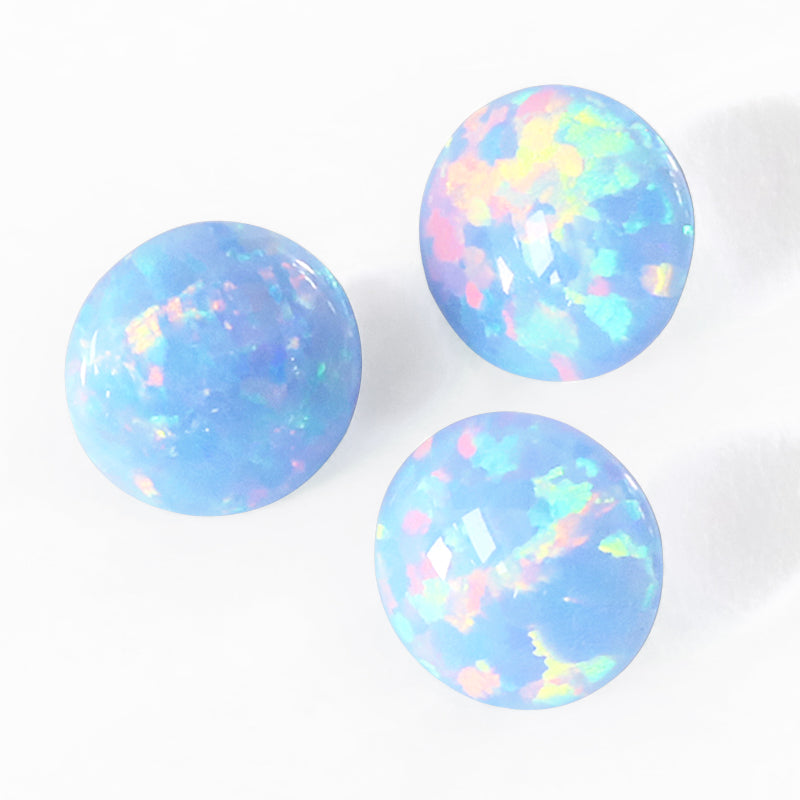 Artificial Opal Round Sky Blue