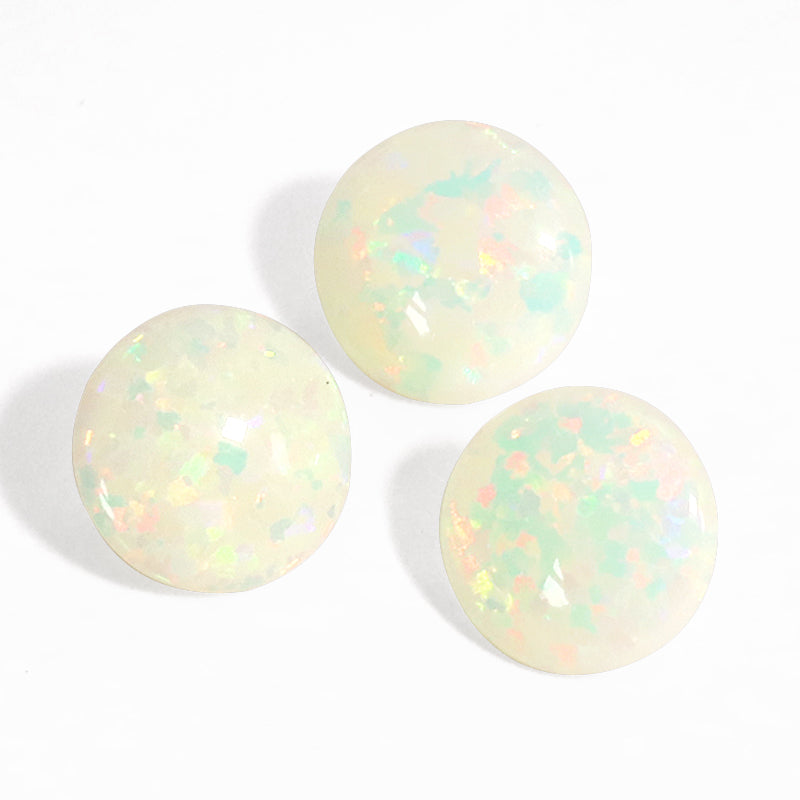 Artificial Opal (KYOTO OPAL) Round Pearl White